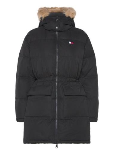 Tjw Midi Alaska Faux Fur Fodrad Jacka Black Tommy Jeans