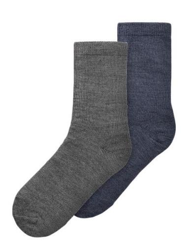 Nkmwakta Wo/Vi 2P Sock Sockor Strumpor Navy Name It