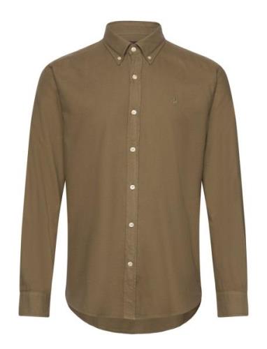 Morris Brushed Twill Shirt-Classic Fit Khaki Green