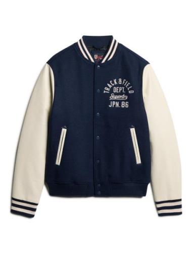 Varsity Chain Stitch Bomber Bomberjacka Jacka Blue Superdry