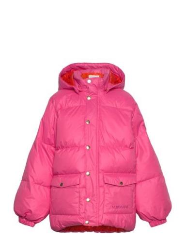 Heavy Hooded Puffer Jacket Fodrad Jacka Pink Mini Rodini