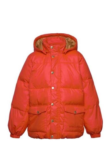 Heavy Hooded Puffer Jacket Fodrad Jacka Red Mini Rodini