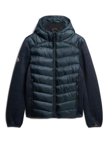 Hooded Knit Storm Hybrid Jkt Fodrad Jacka Navy Superdry