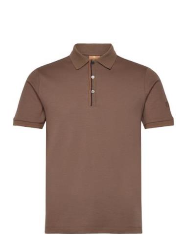 Harvey Polo Ss Tee Tops Polos Short-sleeved Brown Mos Mosh Gallery