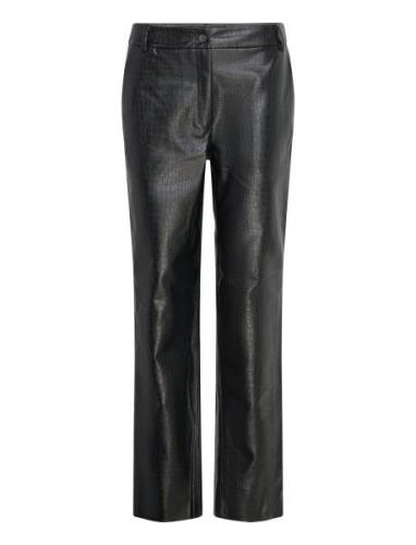 Crocobbdagga Pants Bottoms Trousers Leather Leggings-Byxor Black Bruun...