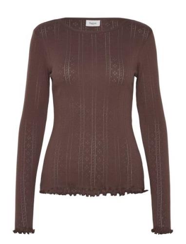 Grusz Blouse Tops T-shirts & Tops Long-sleeved Brown Saint Tropez