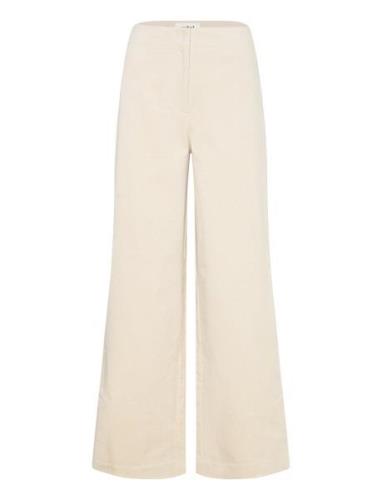 Slhelle Pants Bottoms Trousers Straight Leg Cream Soaked In Luxury