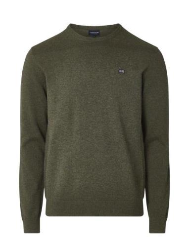 Bradley Cotton Crew Sweater Tops Knitwear Round Necks Green Lexington ...