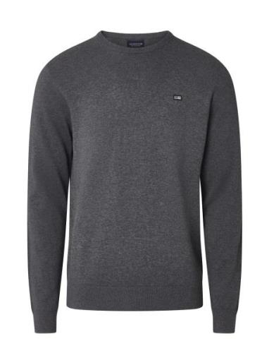 Bradley Cotton Crew Sweater Tops Knitwear Round Necks Grey Lexington C...