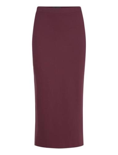 Lala Skirt Knälång Kjol Burgundy Residus