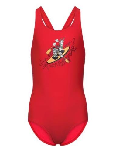 Adidas Disney Mickey & Friends Swim Suit Baddräkt Badkläder Red Adidas...