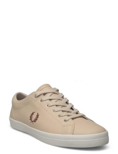 Baseline Leather Låga Sneakers Beige Fred Perry