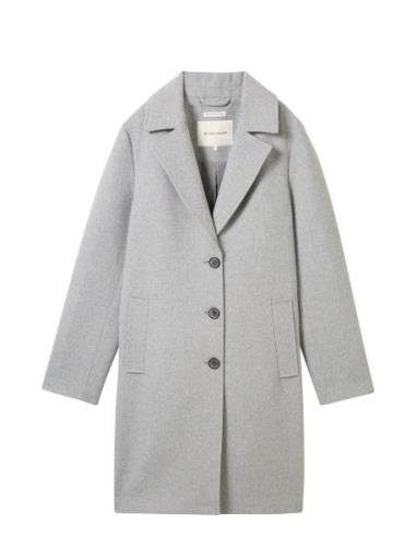 Long Coat Outerwear Coats Winter Coats Grey Tom Tailor