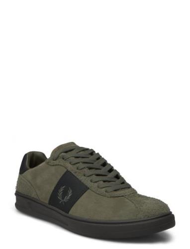 B4 Suede Låga Sneakers Khaki Green Fred Perry