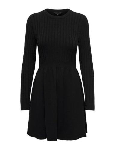 Onlfia Ls Cable Dress Knt Noos Kort Klänning Black ONLY