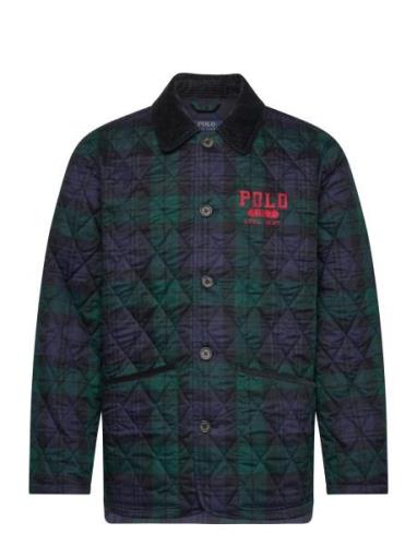 Logo Plaid Barn Coat Kviltad Jacka Green Polo Ralph Lauren