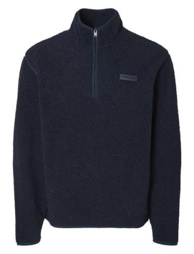 Selected Homme Slhstorm Fleece High Neck Sweat Marinblå