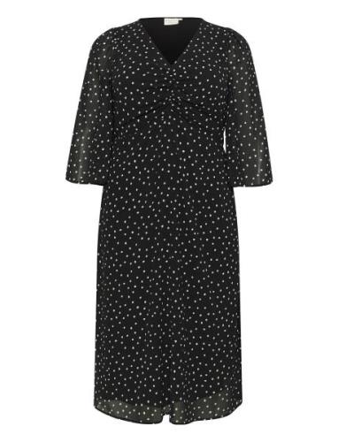 Kcsallie Dress Knälång Klänning Black Kaffe Curve