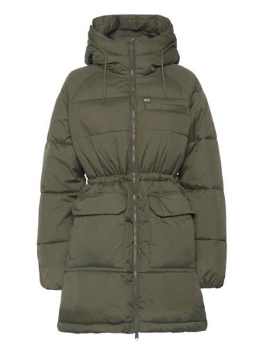 Tjw Midi Vail Puffer Fodrad Jacka Khaki Green Tommy Jeans