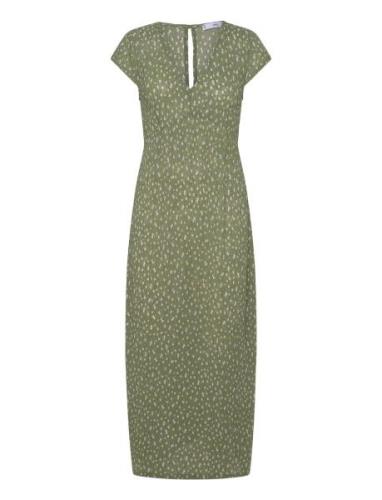 Textured Printed Dress Maxiklänning Festklänning Green Mango