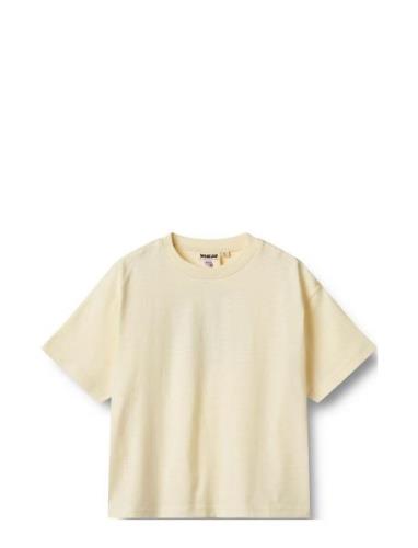 T-Shirt S/S Noko Tops T-shirts Short-sleeved Beige Wheat