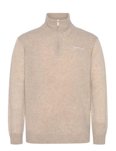 Delepine Grand Cru Tops Knitwear Half Zip Jumpers Beige Maison Labiche...