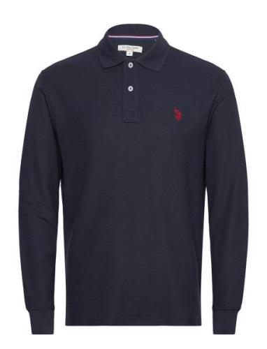 Uspa Polo Ls Brett Men Tops Polos Long-sleeved Navy U.S. Polo Assn.