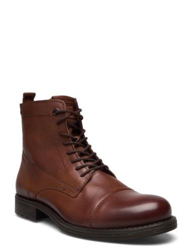 Jack & J S Jfwshaun Leather Boot Sn Brun