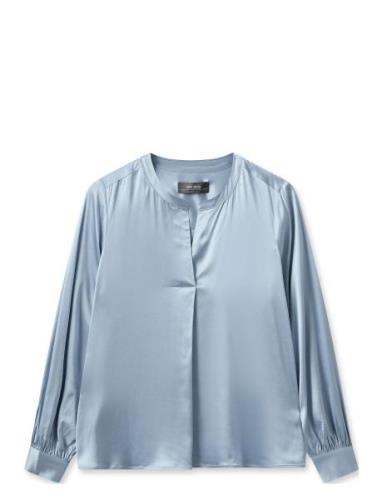 MOS MOSH Mmenfa Satin Blouse Blå