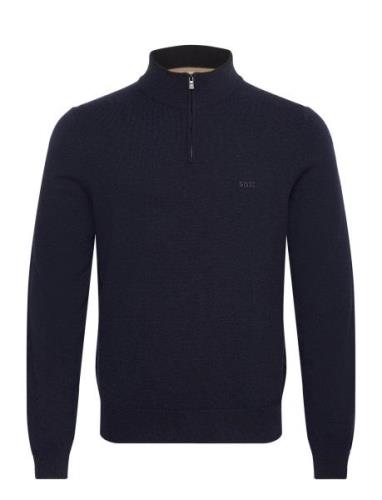 Emarlo Tops Knitwear Half Zip Jumpers Navy BOSS