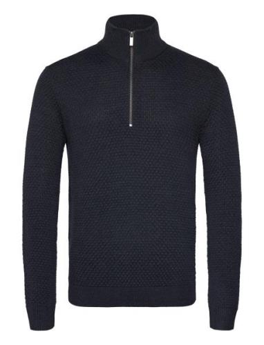 Bs Innes Regular Fit Knitwear Tops Knitwear Half Zip Jumpers Navy Bruu...