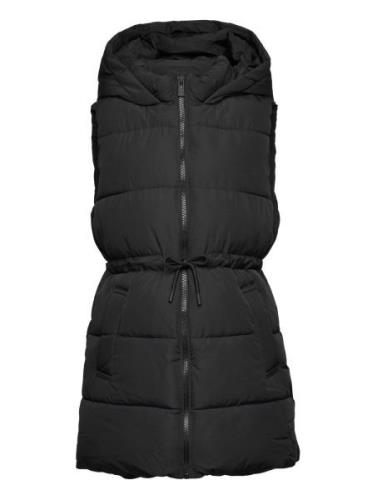 Long Quilted Gilet Fodrad Väst Black Mango