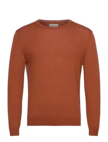 Extrafine Merino Wool C-Neck Tops Knitwear Round Necks Orange GANT