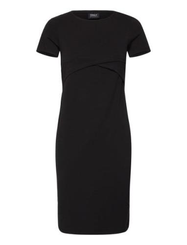 Olmadelie S/S O-Neck Dress Jrs Knälång Klänning Black Only Maternity