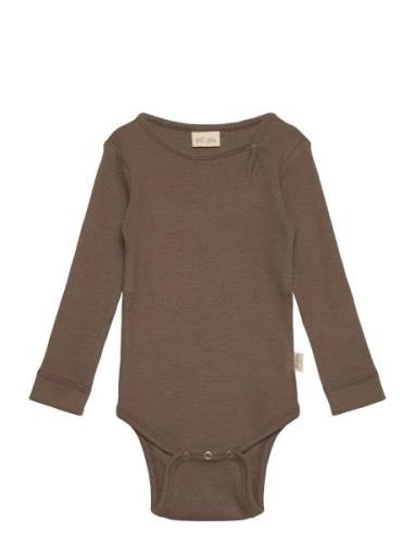 Petit Piao Body L/S Modal Brun