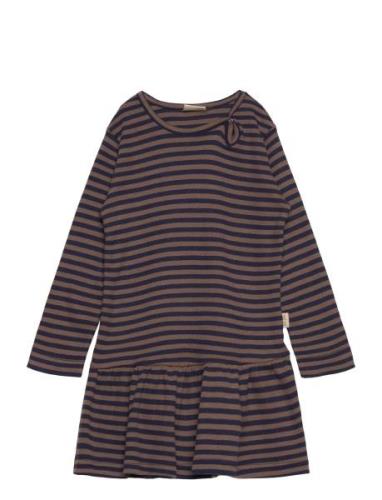 Petit Piao Dress L/S Modal Striped Brun