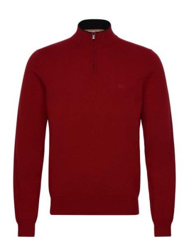 Emarlo Tops Knitwear Half Zip Jumpers Red BOSS