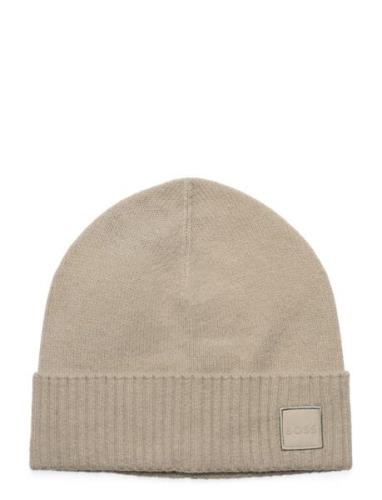 Akaio_R_Hat Accessories Headwear Beanies Beige BOSS