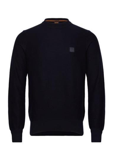 Anion_S Tops Knitwear Round Necks Navy BOSS