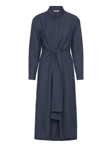 Srsydney Midi Shirt Dress Knälång Klänning Navy Soft Rebels