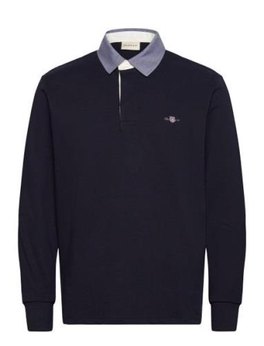 Reg Chambray Heavy Rugger Tops Polos Long-sleeved Navy GANT