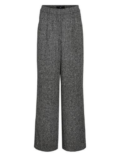 Vievie Hw Wide Leg Tailored Pant Bottoms Trousers Suitpants Grey Vila