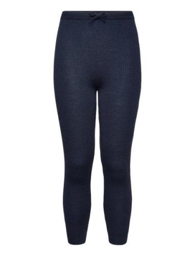 Copenhagen Colors Merino Classic Rib Leggings W. Drawstrings Marinblå