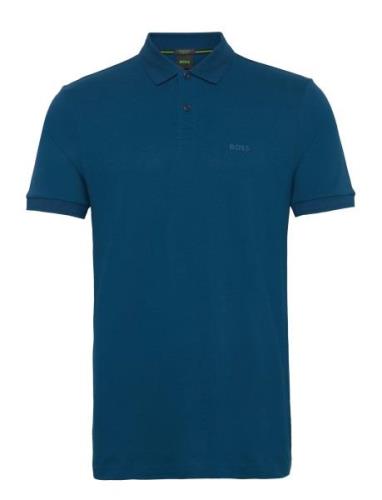 Pio 1 Sport Polos Short-sleeved Blue BOSS