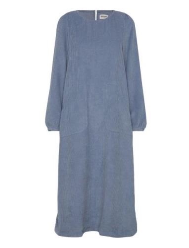 Lucasll Midi Dress Ls Knälång Klänning Blue Lollys Laundry