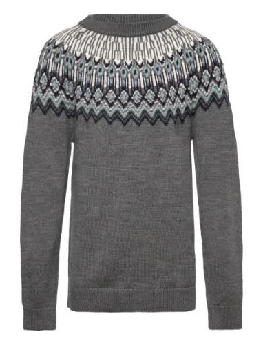 Fair Isle Sweater Tops Knitwear Pullovers Grey FUB