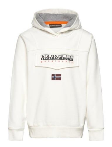 Burgee Hoodie Tops Sweat-shirts & Hoodies Hoodies White Napapijri