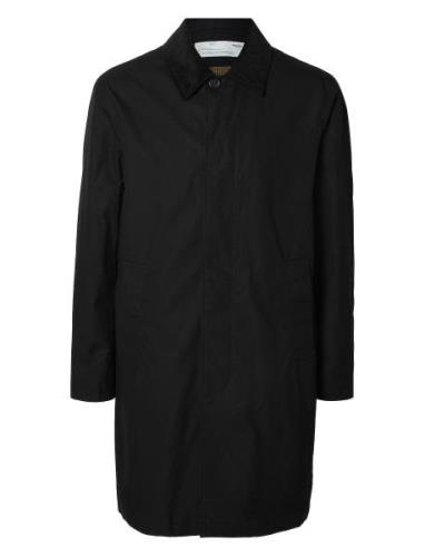 Slhwalter Waxed Cotton Coat Tunn Rock Black Selected Homme