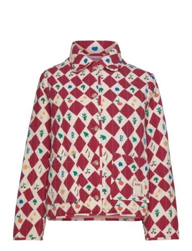 Harlequin Printed Quilted Cropped Jacket Kviltad Jacka Red Bobo Choses