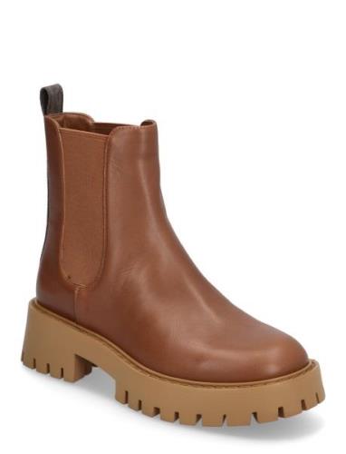 Asher Flat Bootie Shoes Chelsea Boots Brown Michael Kors